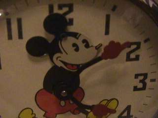 Mickey Mouse head moving Ingersoll alarm clock Disney  