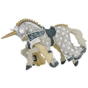  Papo Silver Unicorn Knight Horse Figure Toys & Games