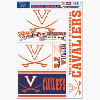  Virginia Cavaliers Static Cling Decal Sheet *SALE* Sports 