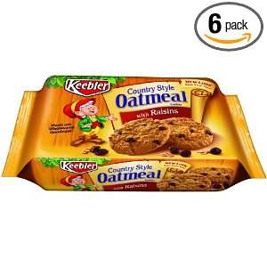 Keebler Country Style Oatmeal Cookies With Raisins, 13 oz. (Pack of 6)