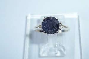 Ugly, but nice color Sapphire 8mm Round USA Made Sterling ring sz 6.5 