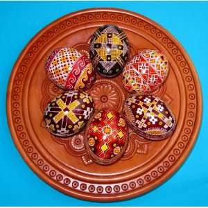   Set of 6 Real Ukrainian Pysanky Easter Eggs Pysanka 