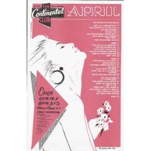    Continental Club 1989 Austin TX Concert Poster
