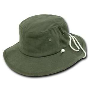 DECKY OLIVE GREEN Aussie Hat with Drawstring Boonie Hat CAP LARGE/X 