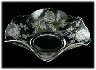 Heisey Rose Etched Elegant Glass 9 Crystal Bowl  
