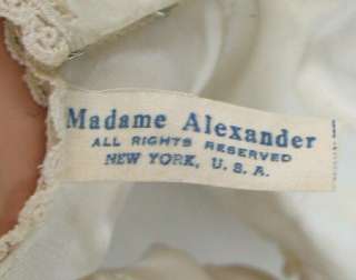 18 INCH, ALL ORIGINAL,1952 MADAME ALEXANDER HARD PLASTIC BRIDE DOLL 