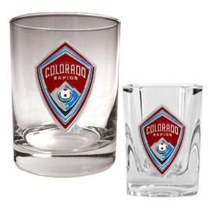  Colorado Rapids Rocks Glass and Square Shot Glass Set 