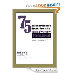 The 75 Authoritative Lists for the Home Inventory Professional   Book 
