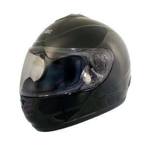  HAWK Black Solid Full Face Motorcycle Helmet   Size 