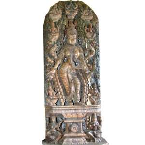  Antique Temple Sculpture Ashtalaksmi Standing Lakshmi Holding Lotus 