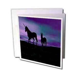 Renderly Yours Fantasy   Unicorns In Silhouette Against A Painted Sky 