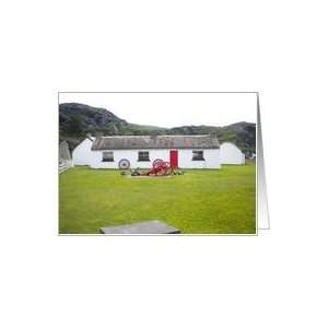  Ireland, cottage, hills, blank, Ireland Photography Card 