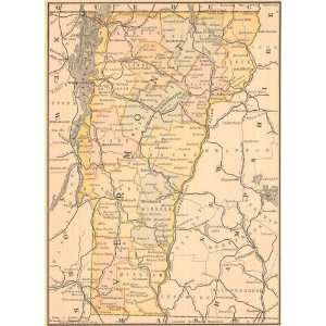  McNally 1887 Antique Map of Vermont
