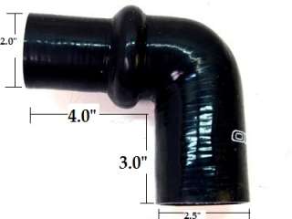 OBX Turbo Hump Elbow Reducer Coupler 90° 2 2.5 Black Silicone 