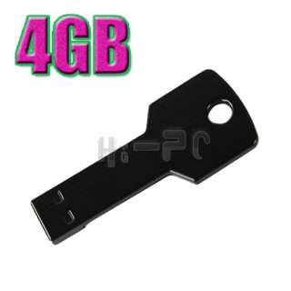 4GB Metal Key USB 2.0 Flash Memory Drive Thumb Black  