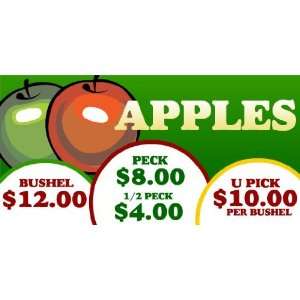  3x6 Vinyl Banner   Apples, Bushel, Peck, U Pick 