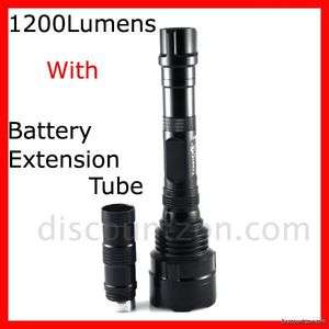 Trustfire TR 1200 Lumens LED Torch with 18650 Battery Extension Tube 