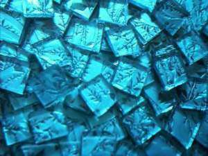 1sqft 1x1 VAN GOGH Mosaic Glass 144 Tiles AQUA BLUE  