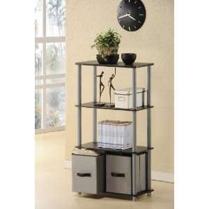   or Cabinet with 2 Bin Type Drawers   Black Finish
