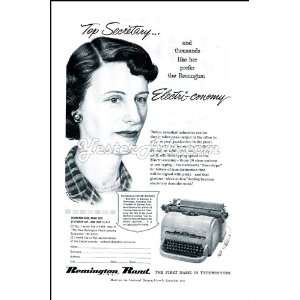 1951 Vintage Ad Remington Rand Inc. Top Secretray Evelyn Schranz