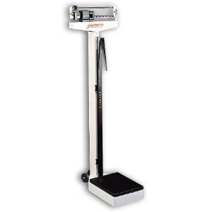 Detecto Mechanical Eye Level Physician Scale with Height Rod + Wheels 