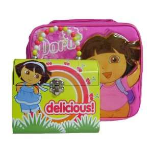  Super Cute Dora Lunch Box and Accessory Case Yellow Toys & Games