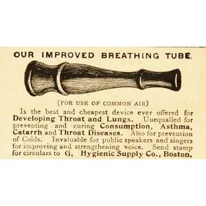  1896 Vintage Ad Breathing Tube Consumption Quackery 