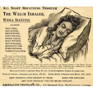  1891 Ad Welch Inhaler Breathing Device Cure All Pricing 