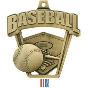  Hasty Awards Prosport Custom Baseball Medals GOLD/FLAG 