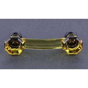   Amber Glass Pull   Octagon w/ Oil Rubbed Bronze 3