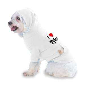   Heart Tyler Hooded T Shirt for Dog or Cat LARGE   WHITE