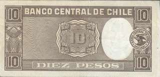 CHILE RARE 10 PESOS 1933 HIGH GRADE NOTE  
