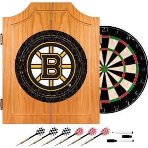  NHL Boston Bruins Dart Cabinet includes Darts and Board 