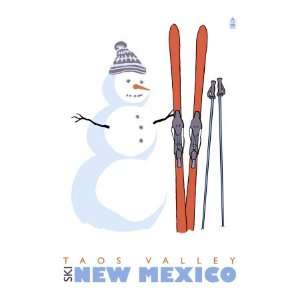  Taos Valley, New Mexico, Snowman with Skis Stretched 