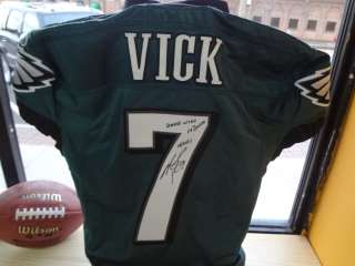 MICHAEL VICK GAME USED JERSEY VS DALLAS 10/30/11 SIGNED & INSCRIBED 