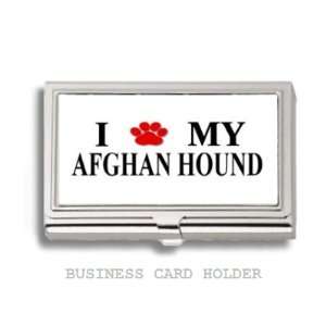 Afghan Love My Dog Paw Business Card Holder Case 