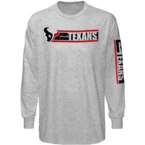  Reebok Houston Texans Ash The Stripes Long Sleeve T shirt 
