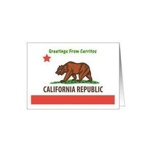  California   City of Cerritos   Flag   Souvenir Card Card 