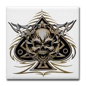  Tile Coaster (Set 4) Skull Spade Chains 