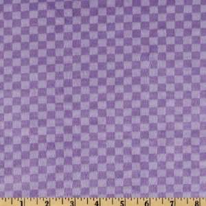  62 Wide Minkee Tagalongs Checker Board` Lilac Fabric By 