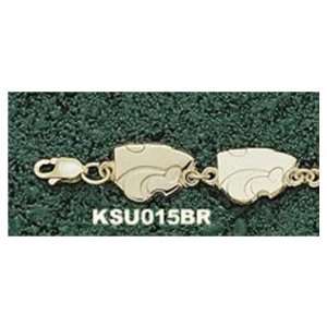  14Kt Gold Kansas State Pcat 3/8 7 3/8 Bracelet Sports 