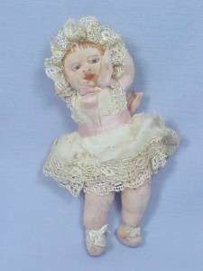 Vintage 1940s Handmade 7.5 Cloth Doll  