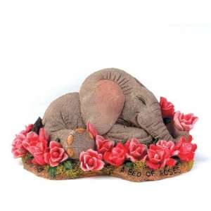  Enesco TUSKERS ELEPHANT Bed Of Roses Figurine