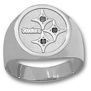  Sterling Silver PITTSBURGH STEELERS LOGO W/CO STONES RG 