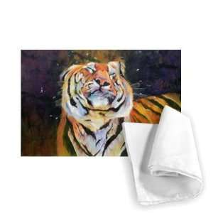  Tiger (Shaking Head) 1996 (inks, acrylics   Tea Towel 
