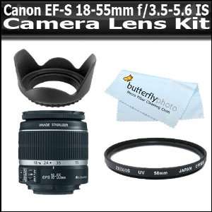  Canon EF S 18 55mm f/3.5 5.6 IS Autofocus Lens Kit + 58MM 