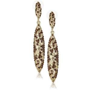  Leslie Danzis Gold Crystal Encrusted Earrings Jewelry