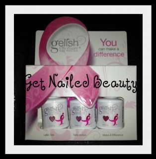 Nail Harmony Gelish Gel Polish 3 pc Pink Breast Cancer Collection NEW 