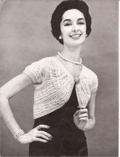Vintage Lacy Bolero Shrug Jacket Knitting PATTERN 1950s  