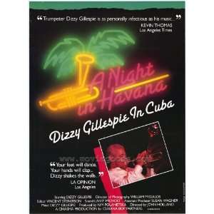  Night in Havana Dizzy Gillespie in Cuba Movie Poster (27 